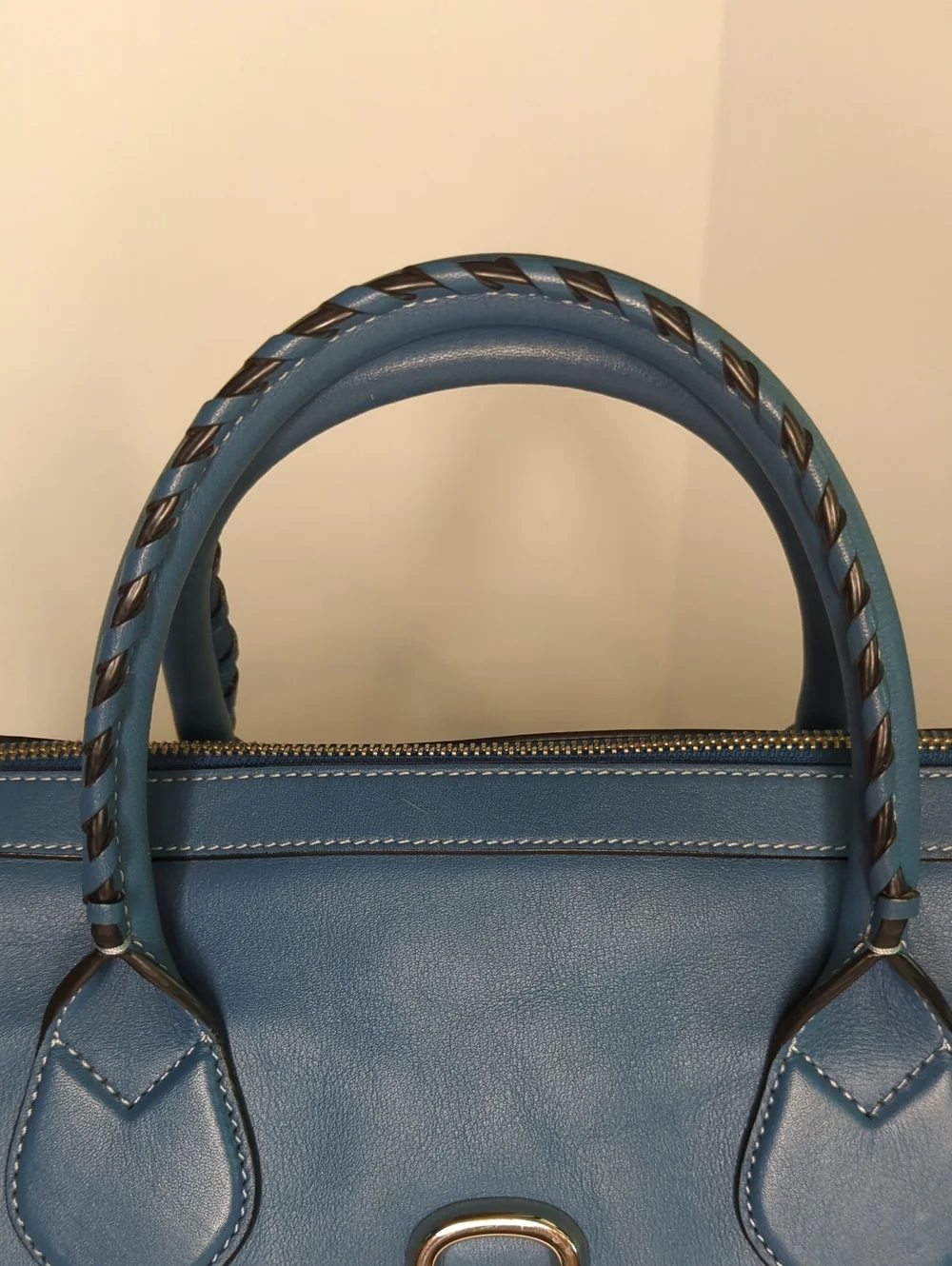 Marc Jacobs Denim Blue Leather Satchel  *Call Outs*
